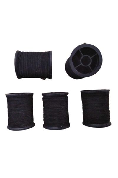Nazarone Black Rubber Spool Rope Elastic 5 Pieces