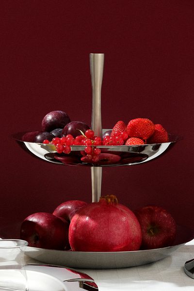 Hisar Platinum Layered Steel Fruit Holder