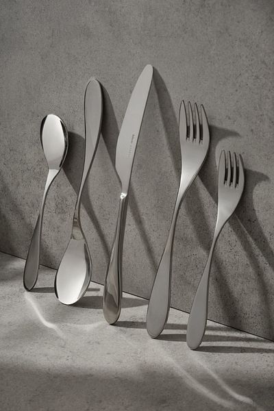 Hisar Aqua 30 Piece Steel Dinner Fork Spoon Knife Set Dalia 542167