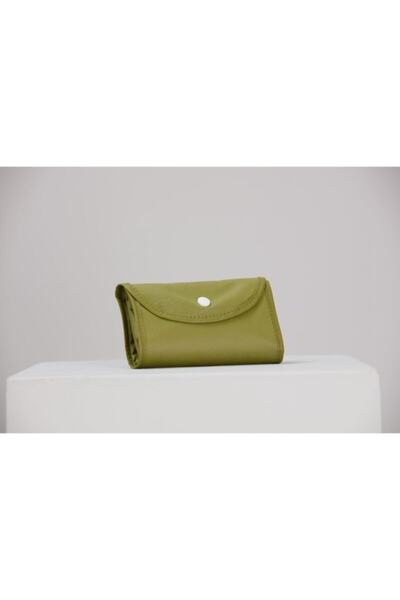 Timburly Kedi Baskılı Yeşil Katlanır Tela Cüzdan Taşıma Alışveriş Plaj Pazar Market Çantası