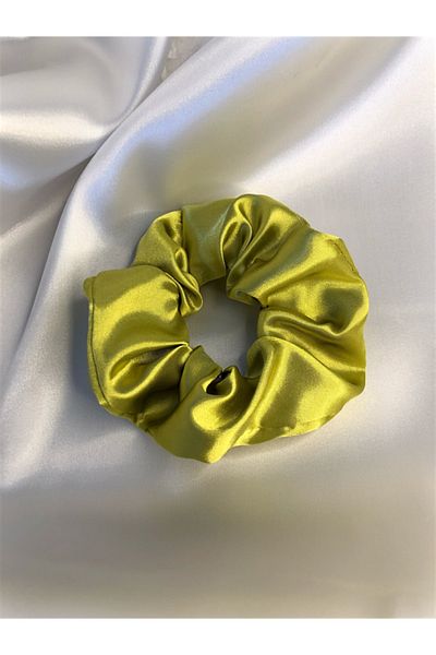 Woollyland Cataramă pentru scrunchie din satin verde Bella