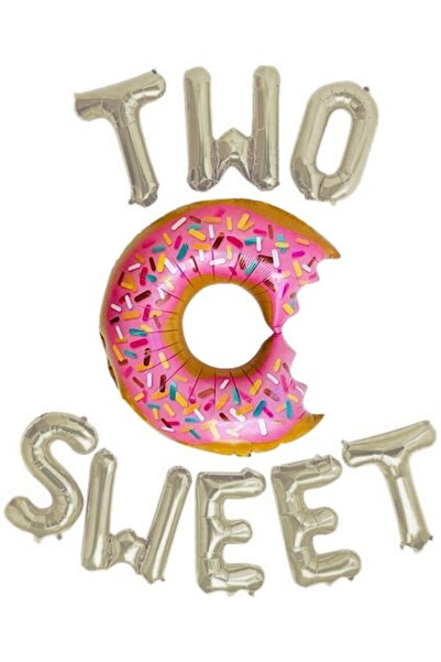 DMS DEKOR 2 Yaş Doğumgünü Donut Two Sweet Folyo Balon Seti