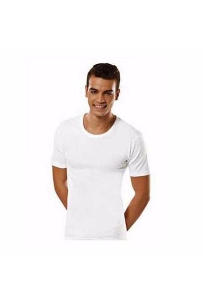 GÜMÜŞ 6 Pack Men's Crew Neck Short Sleeve Undershirt - Combed Cotton