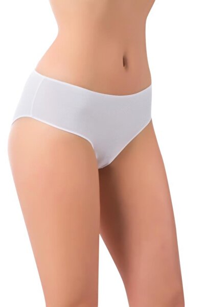 Lüx Derman Chiloți slip bikini cu talie înaltă din bambus alb pentru femei 5 buc