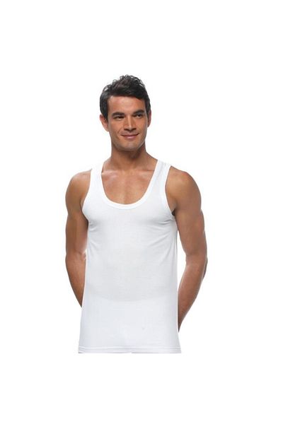 SEDEF YILDIZ Men's Combed Cotton Tank White 100% Cotton Single Pack