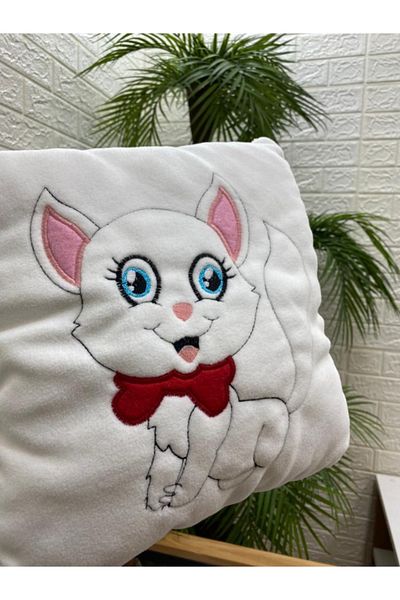 pamela home Drăguț cadou pernă de pluș cu broderie de pisică