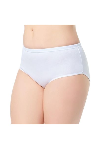 Tutku Women's 100% Cotton Ribbed Wide Waist Thin Elastic Bato Panties Pack of 6