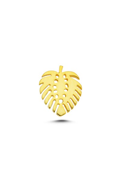Mini Pin Monstera Gümüş Üzeri 14k Altın Kaplamalı Broş/rozet