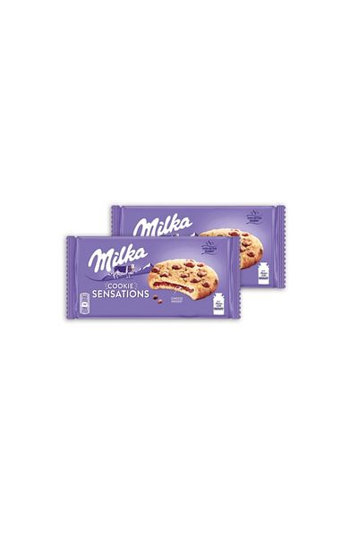 Milka Cookie Sensations Biscuits with Milk Chocolate Filling and Chocolate Particles 156 Grams