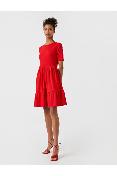 Koton Női rövid ujjú fodros ruha 2yak83988ek