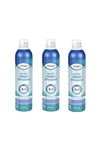 TENA Vücut Temizleme Köpüğü 3 Adet Susuz Temizleme Onarım Koruma 400ml