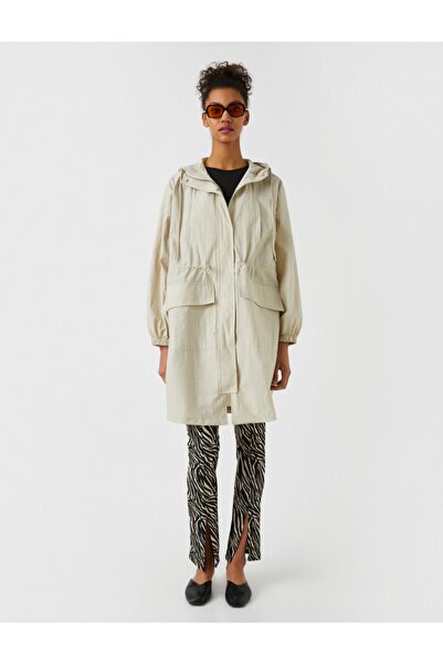 Koton Kapüşonlu Cepli Trençkot