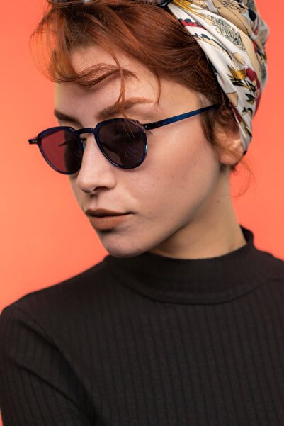 Focus On Wilson Navy Blue Smoked Sunglasses