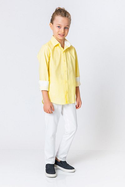 incity Boy's Yellow Patterned Shirt