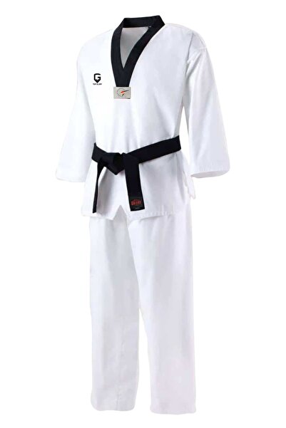TOP GLORY Costum de Taekwondo Pro Fighter cu guler negru Dobok