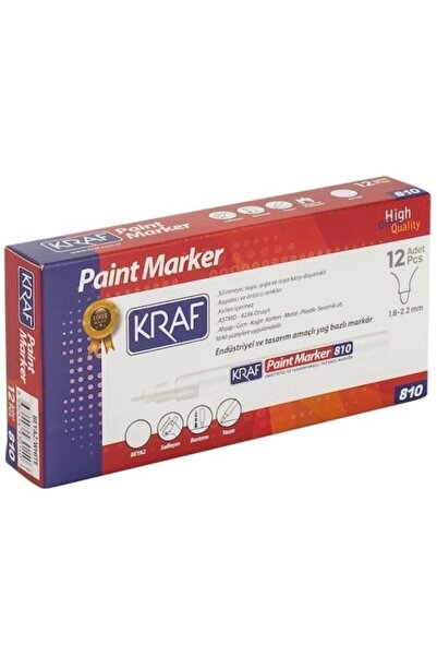KRAF 810 Paint Markör Kalem Beyaz 12'li