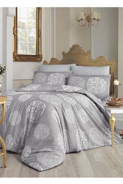 Altınbaşak Ranforce Double Duvet Cover Set Bello Gray