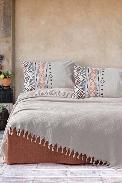 Cotton Box Jakarlı Çift Kişilik Pike Takımı Origin Taş