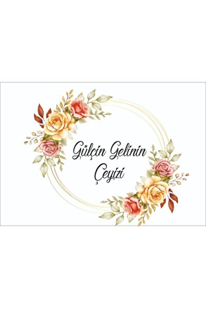 Nikah Şekeri Market Çeyiz Koli Etiketi A4 - 10 Adet