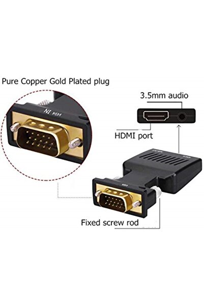 Genel Markalar 4501 Vga To Hdmi Çevirici Dönüştürücü