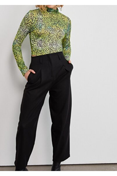 By Gecce Women's Leopard Patterned Crop Top Green