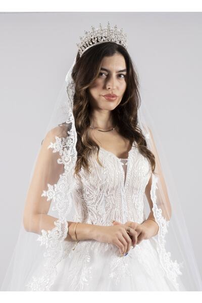 paris in paris Voal pentru rochie de mireasa din dantela frantuzeasca cu cres...