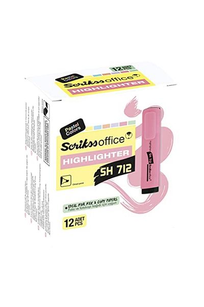 Scrikss Office Sh712 Highlighter Pastel Pen 12 Pack Packaging Pastel Green