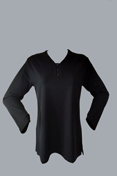 Rüya بلوزة نسائية من القطن الممشط باللون الأسود