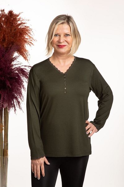Boutique Arzu İnan Women's Khaki V-Neck Mother Blouse