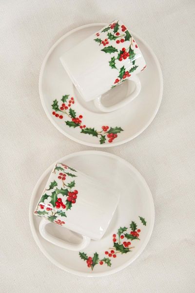 Bursa Porselen Dekor Holly Coffee Cup Set for Two