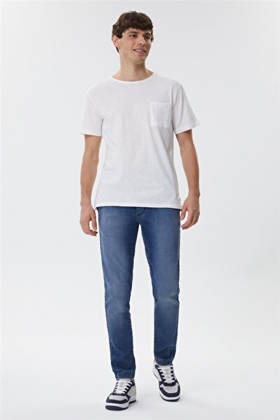 Lee Cooper Daniel Erkek %100 Pamuk OversizeBisiklet Yaka T-Shirt Ekru