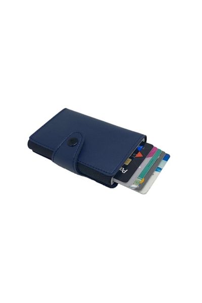 Walle's Polo Comely Rfid Protected Leather Αυτόματος Μηχανισμός Αλουμινίου Unisex Πορτοφόλι - Κάτοχος κάρτας