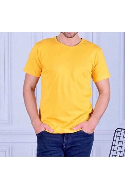 Genel Markalar Erkek Bisiklet Yaka Basic Tshirt