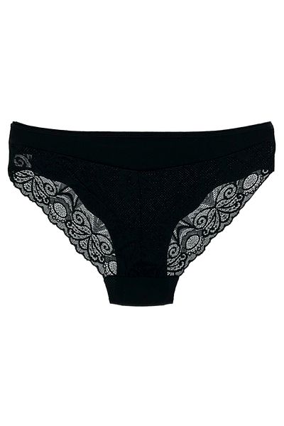 HNX Μαύρο Micro Fabric Lace Back Slip Γυναικείο εσώρουχο