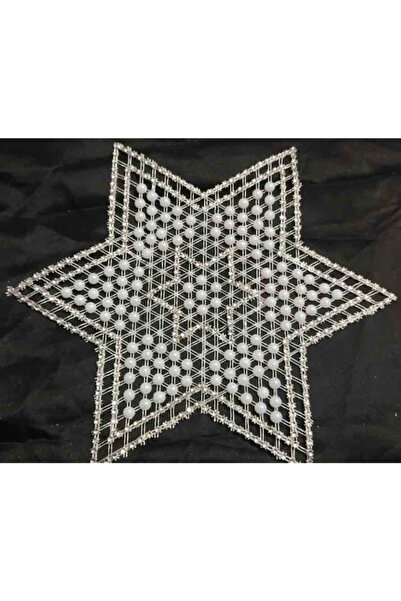 ART HEDİYE 6-частинна мереживна серветка з бісером у вигляді зірки Tsrm22-6