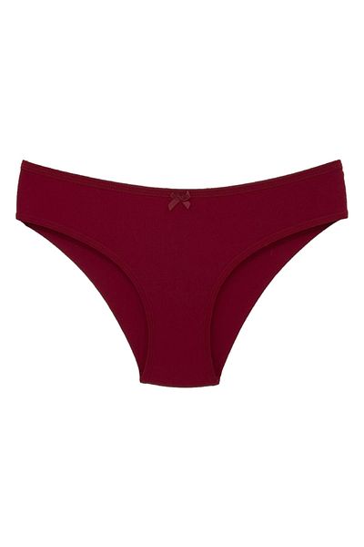 HNX Chiloți de damă din țesătură de bumbac burgundy