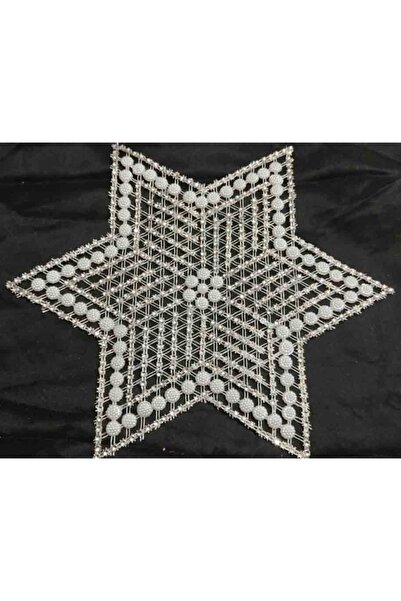 ART HEDİYE 6-частинна мереживна серветка з бісером у вигляді зірки Tsrm23-6