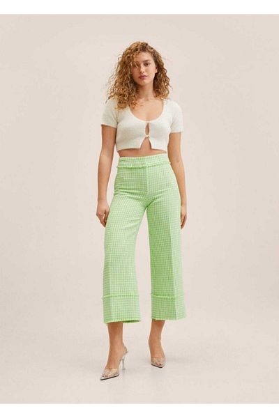 MANGO Woman Pantaloni culotte din tweed