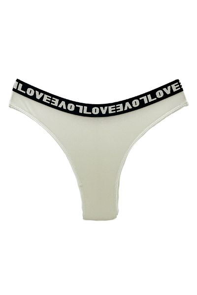 HNX Εκρού βαμβακερό ύφασμα Love Elastic Brazilian γυναικείο εσώρουχο