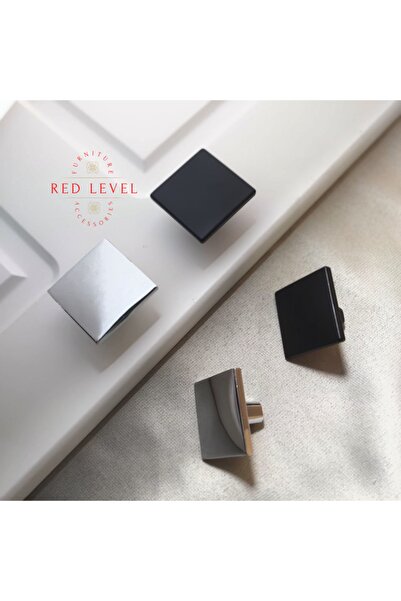 Red Level Siyah Kare Metal Düğme Kulp Modelleri Dolap Çekmece Mobilya Mutfak Kulbu