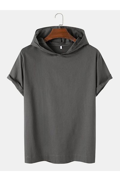 İmpavido Oversize Tshirt - Χρώμα Ανθρακί με κουκούλα