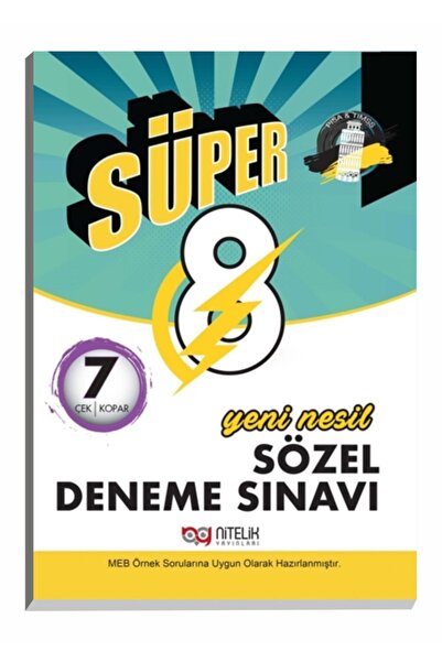 Nitelik Yayınları 8. Sınıf Yeni Nesil Süper Sözel 7'li Denem Sınavı