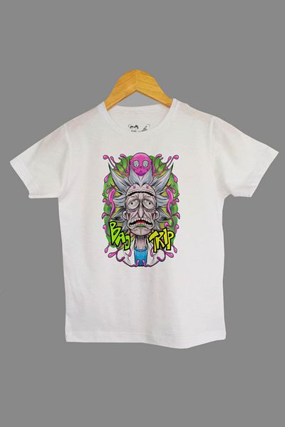 Raf Coll Tricou pentru copii Ricky & Morty cu imprimeu digital frontal