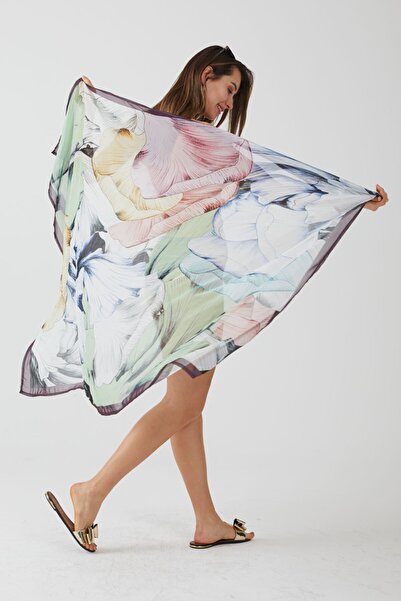 AYSHOME Ays Home Leaf Patterned Pareo Beach Dress