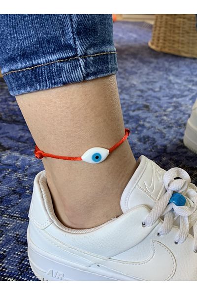 Atelier Çağla Murano Glass Evil Eye Beaded Anklet
