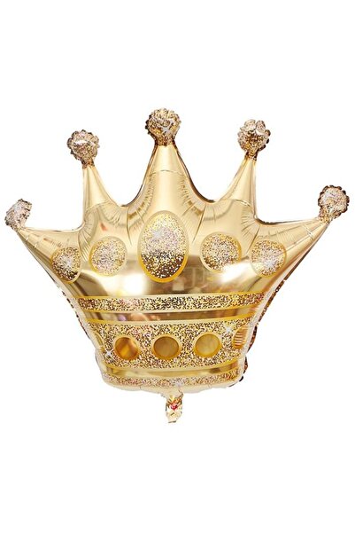 Parti dolabı Büyük Kral Tacı 79cm x 65 cm Gold Altın Sarısı Kral Taç Folyo Büyük Balon Gold
