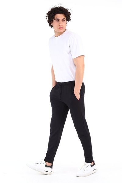 AUST GİYİM Ανδρικό φούτερ Aust Jeans Basic Style Elasticless Leg Slim Fit - Μαύρο