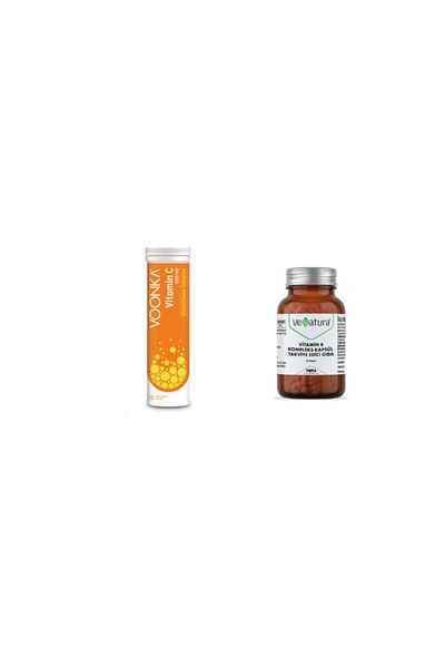 VeNatura Vitamin C, Glutathione, Zinc and Vitamin D - 15 Effervescent Tablets + Vitamin B Complex 30 Capsules