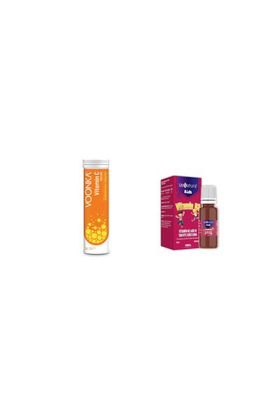 VeNatura 15 Effervescent Tablets - Vitamin C, Glutathione, Zinc and Vitamin D3 400 Iu 20 ml + Vitamin D3 for Children