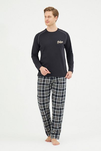 Eros Σετ πιτζάμες Interlock O Neck Six καρό